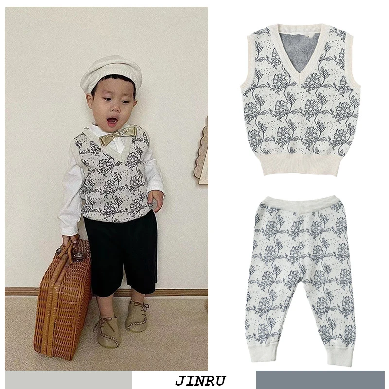 

(Shipment In October) Per-sale 2021 JR Autumn Baby Girls Sets Toddler Birthday Girl Winter Vest & Pants Boys Fashion Clothes