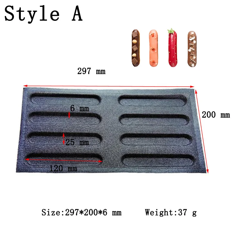 Meibum 3 типа длинный батут багет булочка силиконовая форма для выпечки Eclair Печенье