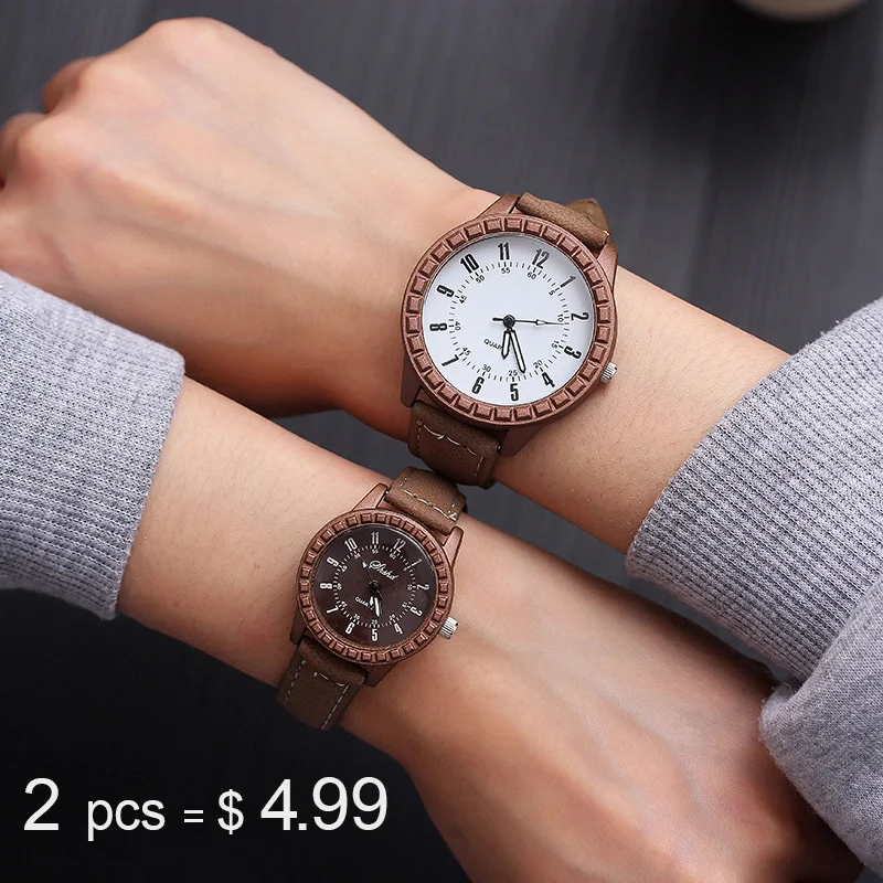 Часы для пар 2019 новые модные кожаные часы влюбленных простые подарки мужчин и