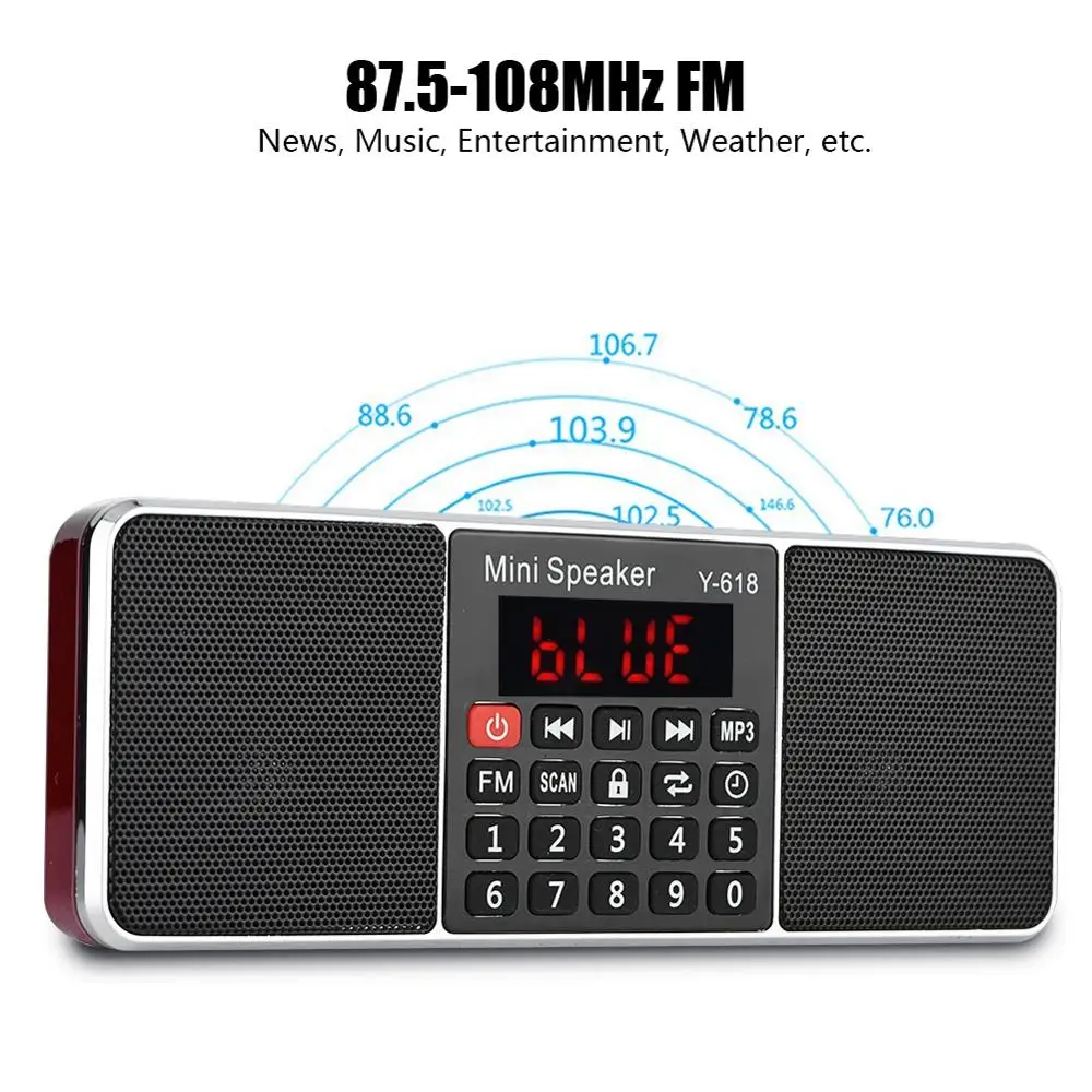 87 5 108 МГц портативный FM/AM радио со светодиодный мини дисплеем USB FM динамик