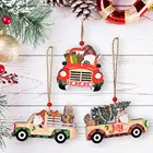 1 шт. деревянный Рождественский кулон, мини подвесной автомобиль, Рождественская елка, украшения для вечерние ринки, Хэллоуина, новый год 2022, украшение для дома, подарки