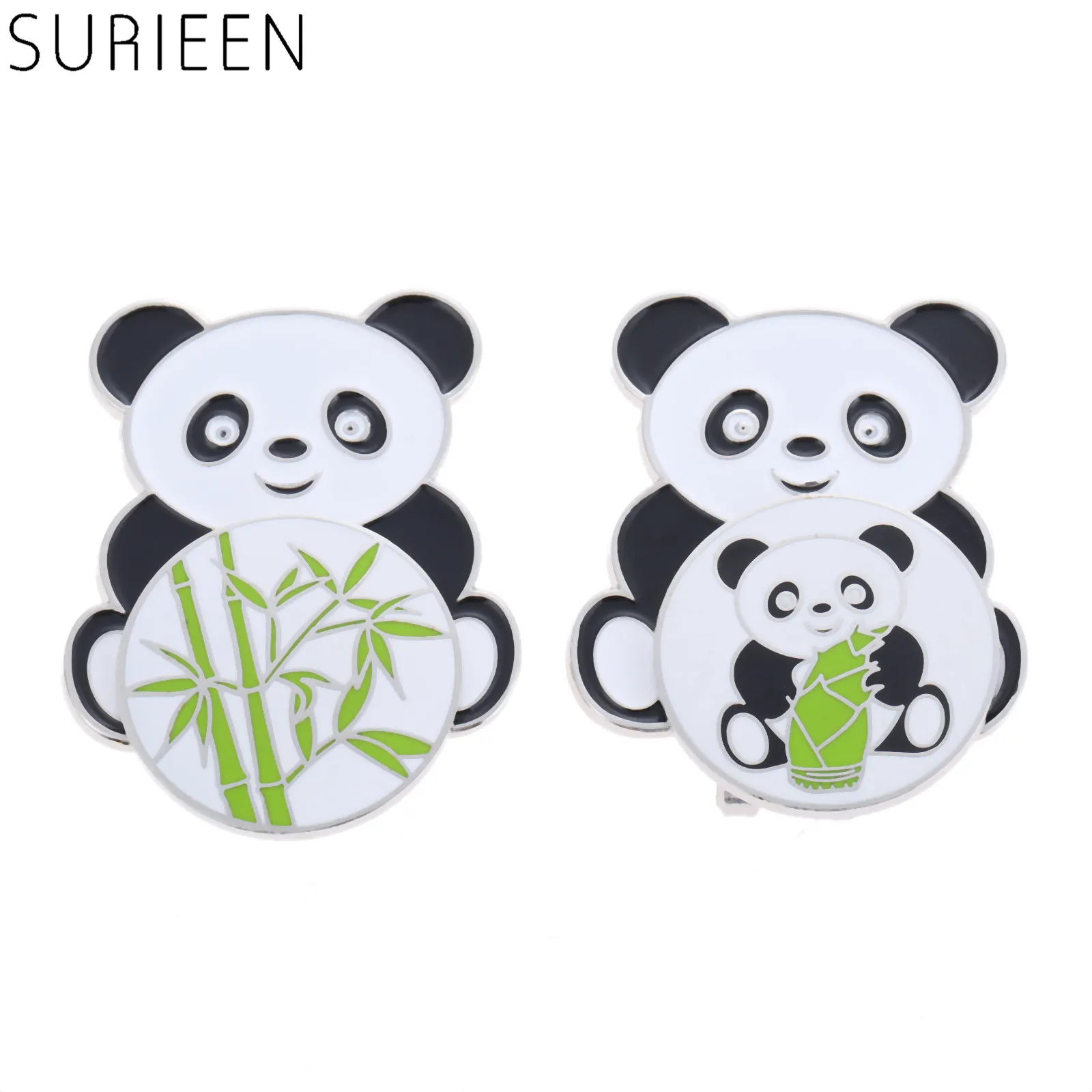 

2Pcs Cute Panda & Bamboo Shoots Style Detachable Magnetic Golf Ball Aiming Marker Tool With Golf Hat Clips Metal Golfer Cap Clip