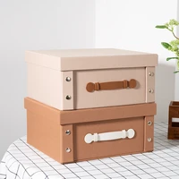 filled leather cloth folding underwear storage box with cover and miscellaneous storage box multifunctional packing boxstorage