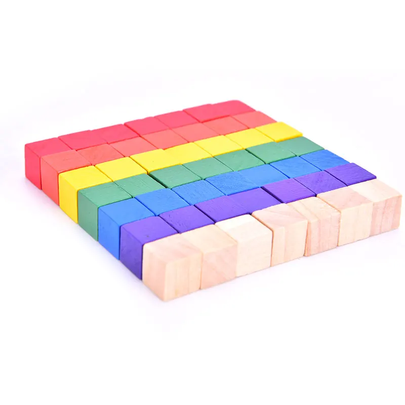 Cubos de madera de 10mm para ni&ntilde;os, piezas de ajedrez de dados coloridos, &aacute;ngulo recto para rompecabezas de fichas, juego de mesa, Educaci&oacute;n Temprana, 100 Uds.-4