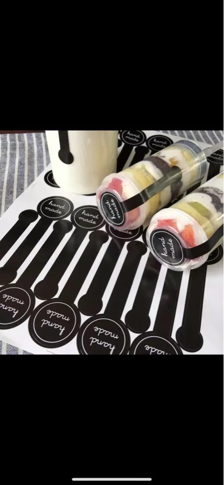 Стикер для упаковки тортов стикер из крафтовой бумаги черный ручной работы