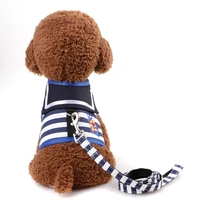 dog collar harness leash creative navy suit style chest strap secure traction rope for small medium dogs cats adjustable