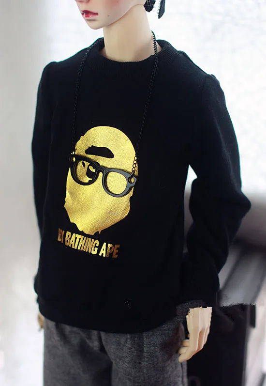 

3 Point Uncle BJD.SD baby coat T black bottom bronzed ape man hoodie