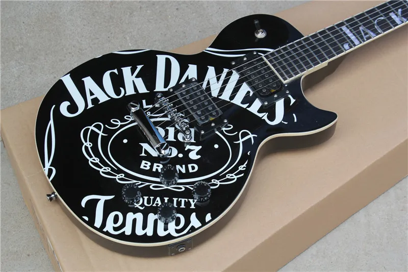 

custom 6 string guitar,black guitar,pattern basswood body ,chrome hardware,shell inlay,HH picckups