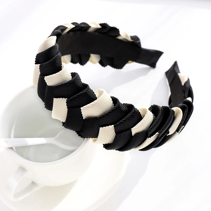

Webbing Braid Hair Hoop Headband Patchwork Ornament Headbands Handmade Turban For Girls Womens Hair Hoop Hair Accessories