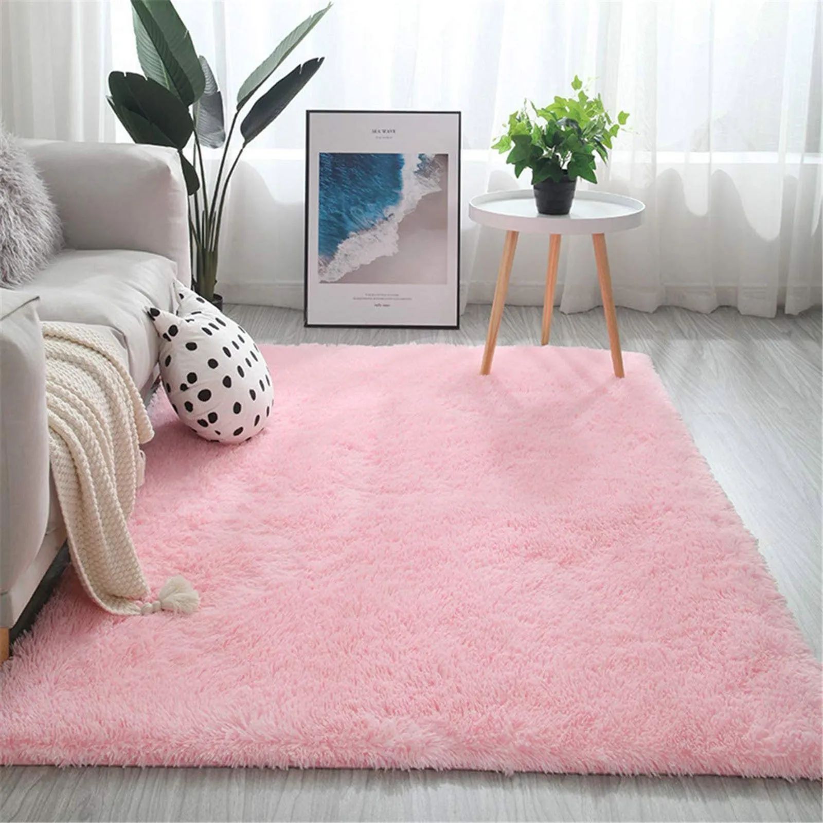 

80x160cm Fluffy Rug Floor Carpets Living Room Shaggy area Rug Dining Home bedroom Carpet Floor Mat Pink bedside Plush Velvet Mat