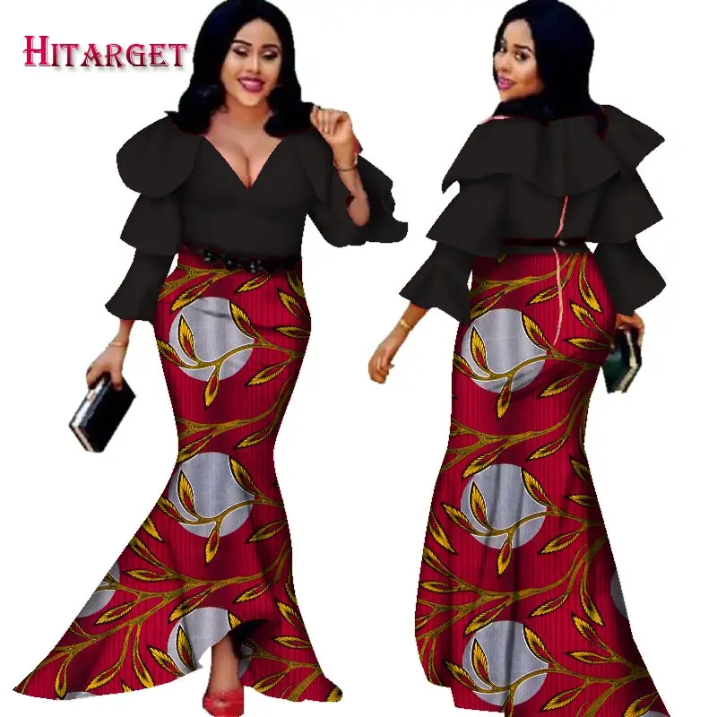 Hitarget 2020 африканские платья для женщин с длинными рукавами в африканском стиле