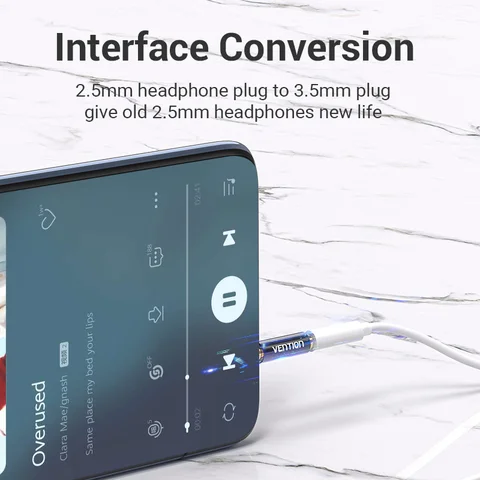 Аудиоадаптер Vention с разъемом 3,5 мм на 2,5 мм «штекер-гнездо», аудиоадаптер для динамиков, ноутбуков, разъемов для наушников, Aux, коннектор кабеля от 2,5 до 3,5
