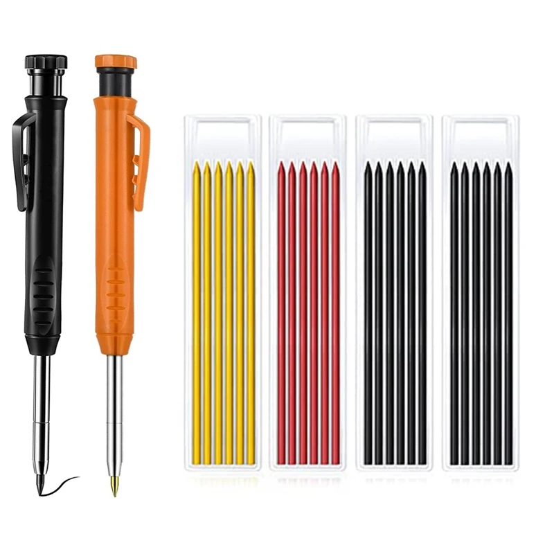 

Solid Carpenter Pencil 2 Carpenter Pencils 24 Mechanical Pencil Refill Construction Woodworking Marker For Architect