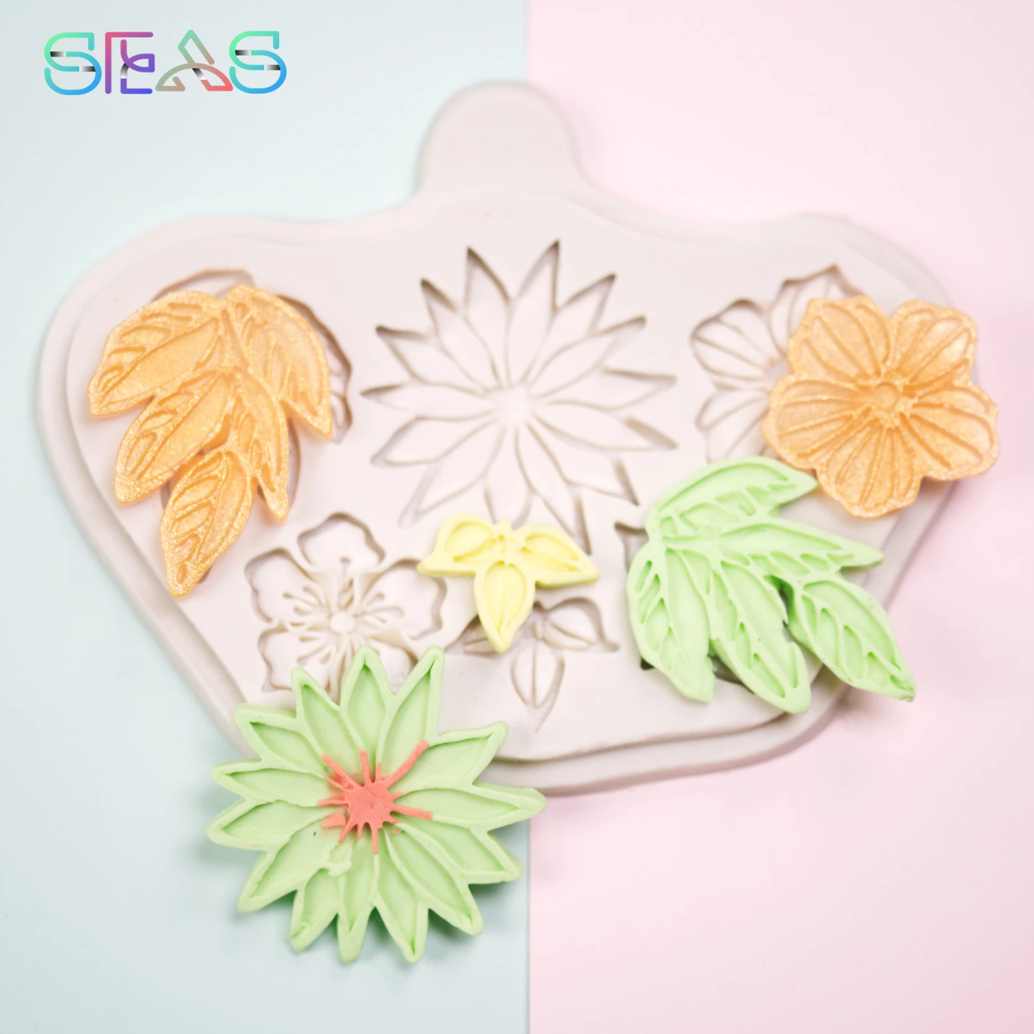 

Free Shipping Silicone Mold Peach Blossom Leaves Chocolate Molds Silicone Creativity Cake Mold Hand Kitchen Pastry Tools