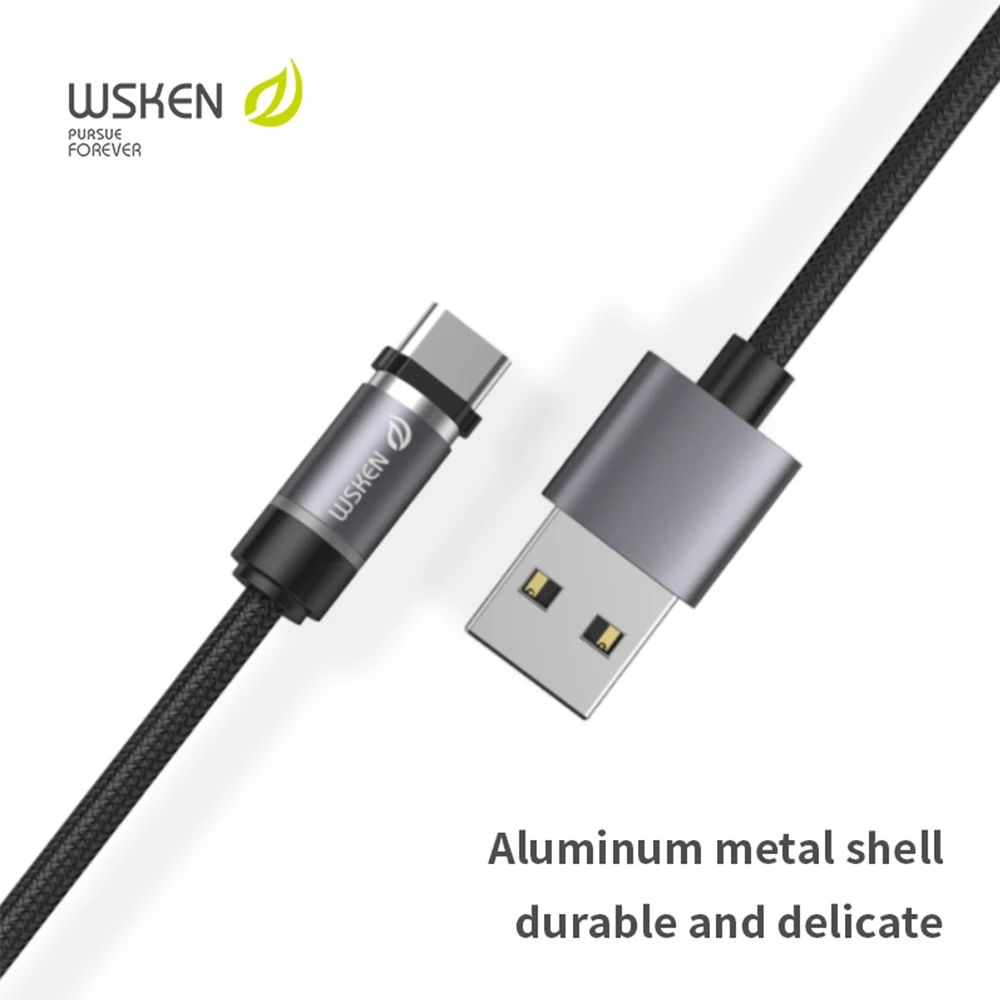 Магнитный usb кабель Wsken для зарядки USB C Type iphone зарядный Micro Samsung мобильный телефон