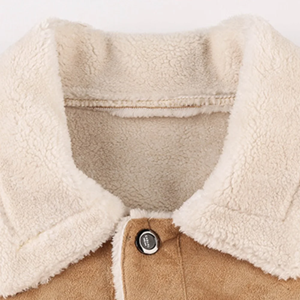 Зимнее Мужское пальто из искусственного меха теплая куртка с 4 карманами и