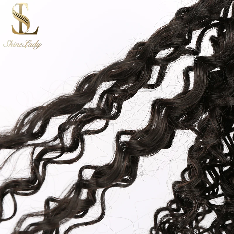 

Shinelady 1/3/4 pcs Jerry Curly Hair Bundles 12-30 Inches Natural Color Remy human Hair Extensions Brazilian Hair Weave Bundles