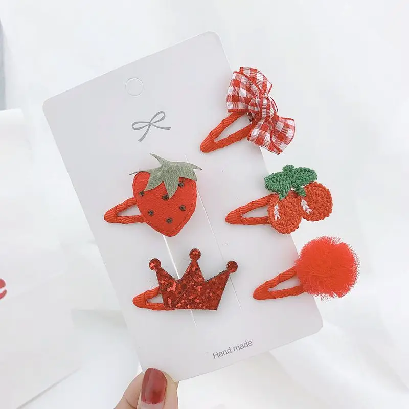 

Oaoleer 5Pcs/Set Girls Hair Accessories Mini Snap Clips Kids BB Snap Hair Clips Hair Accessories Styling Tools Gift Headwear