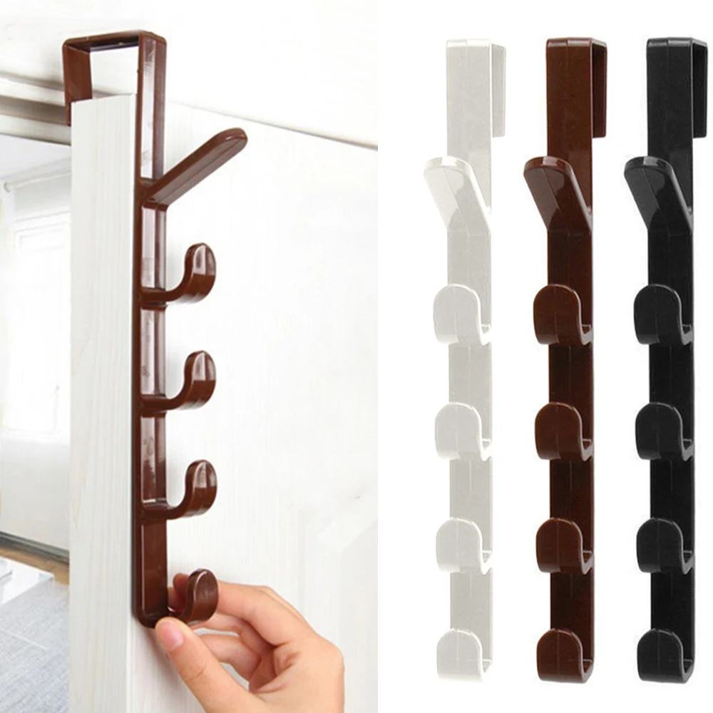 

5 Hook Over The Door Hanger Hook Clothes Storage Holder Towel Hanging Rack Storage Hanger Clothes Hanger