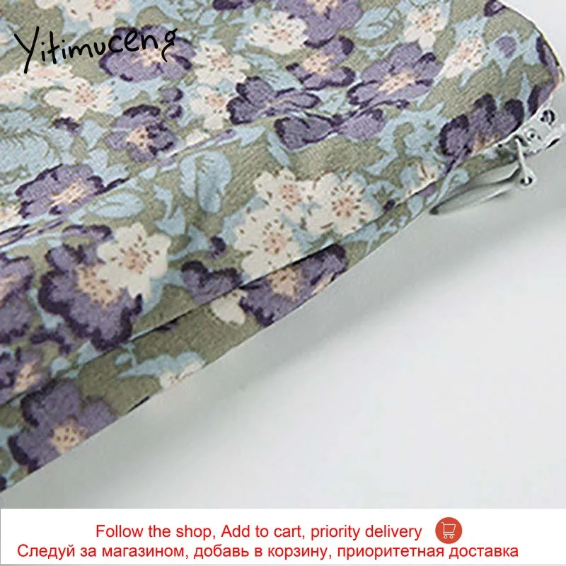 

Yitimuceng Floral Print Womens Skirts Summer Oversize High Waist A-Line Yellow Purple Clothes 2021 Korean Fashion Boho New Skirt