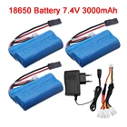 18650 Литий-Полимерный Аккумулятор 7,4 в 3000 мАч с зарядным устройством для MJX T40 T40C F39 F49 T39 DH 9053 9101 9118 RC вертолет, аккумуляторные детали 2S 7,4 В