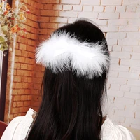 fashion korean white fluffy hair lace hair clip for women girl headband hairpin ponytail holder hair accessories 2021 headwear