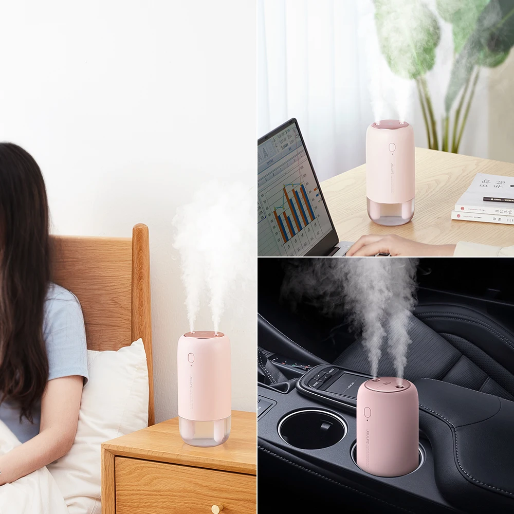

JISULIFE Air Humidifier Diffuser Aroma Diffuser 3600mAh Wireless Rechargeable Portable 500 ml Humidifiers for Home Humidificador