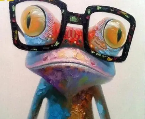 Картина маслом по номерам животные очки лягушка краска для взрослых DIY дети