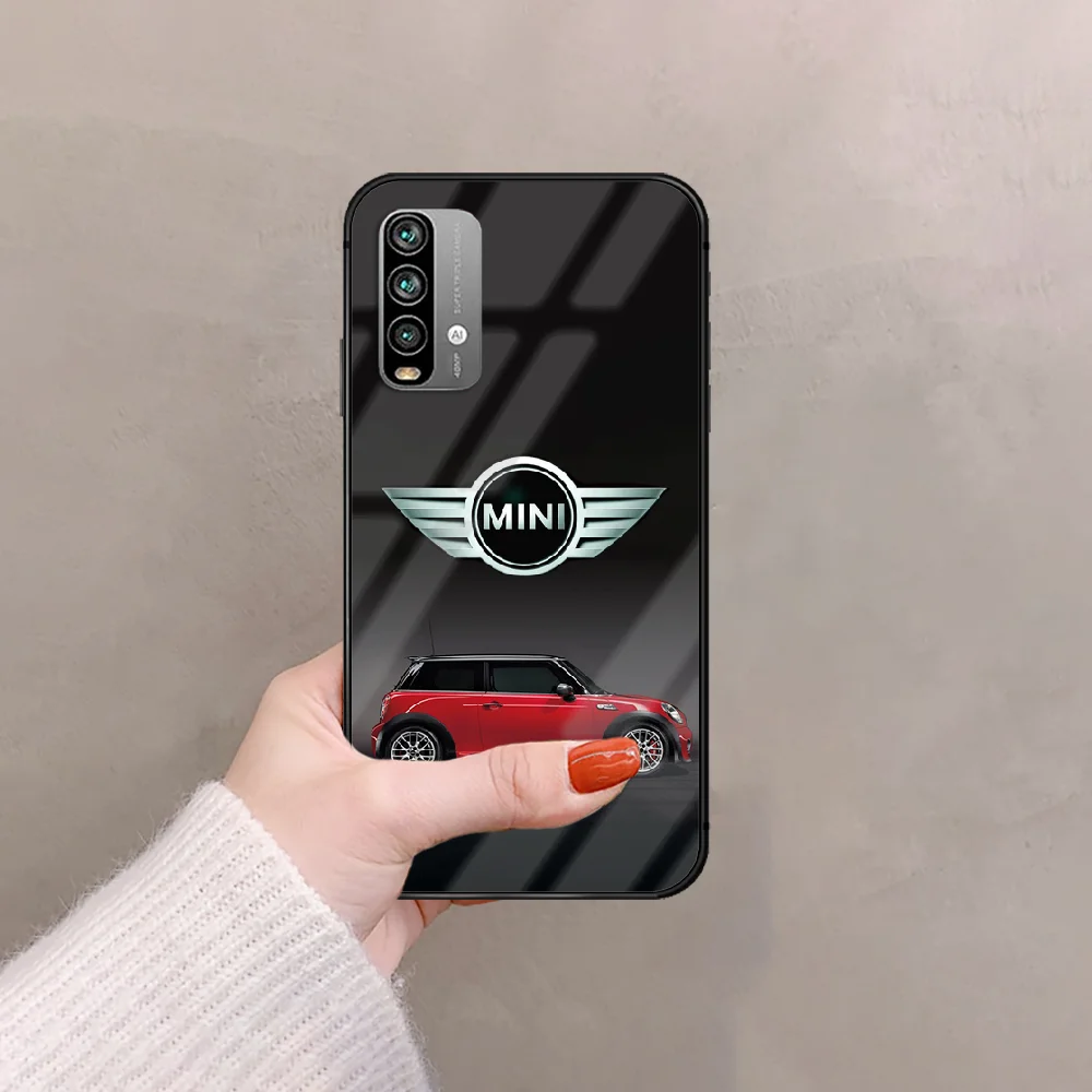 

Mini Cooper Car Phone Tempered Glass Case Cover For Xiaomi Redmi Note 7 8 9 10 A C T K40 Pro Cell Tpu 3D