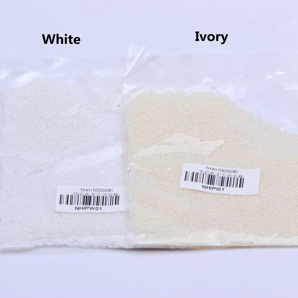 10000 шт 1 мм слоновая кость и белый мини без отверстия круглый искусственный жемчуг