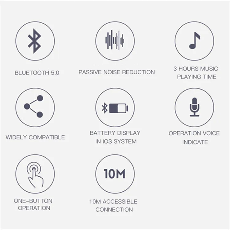 Мини bluetooth-гарнитура 10 рабочих часов, bluetooth-гарнитура беспроводные наушники-вкладыши hands-free для вождения автомобиля мобильный телефон движение