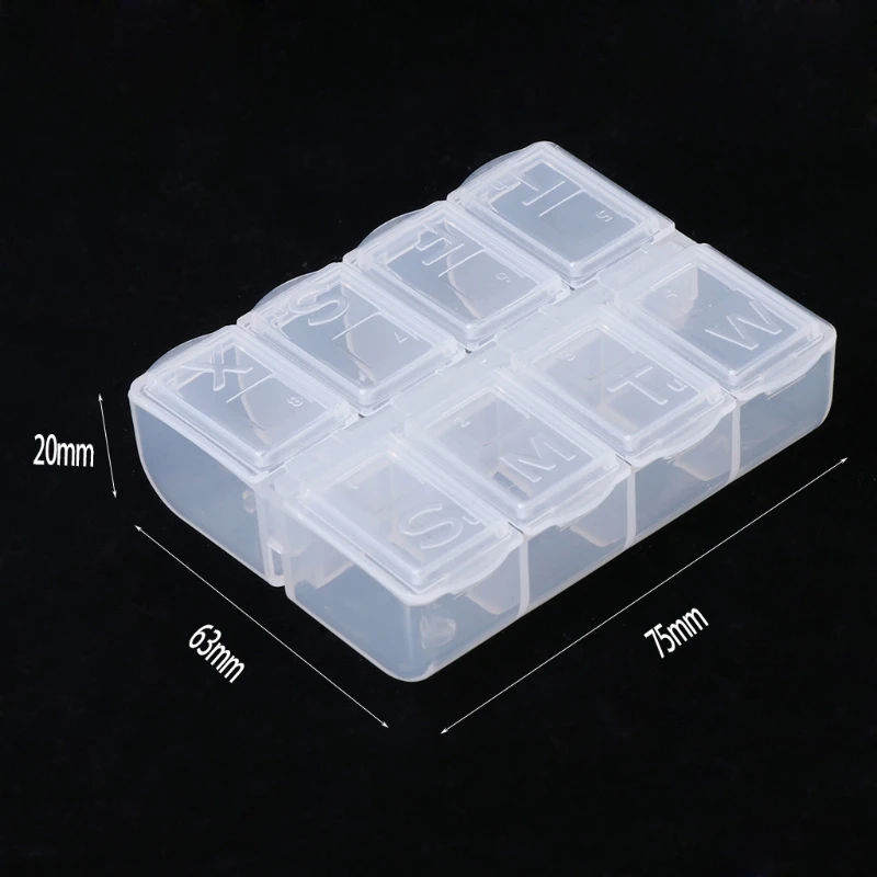 

8 Grids Plastic Storage Box Case Home Organizer Jewelry Beads Pill Boxes Parts