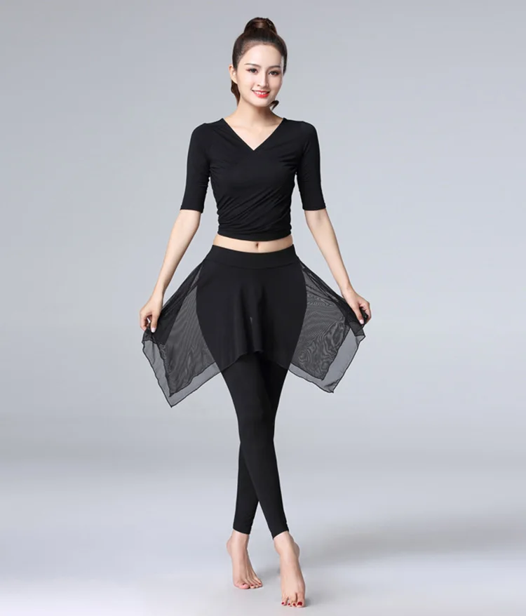 Женская шифоновая юбка с леггинсами черные гибкие длинные брюки из хлопка для