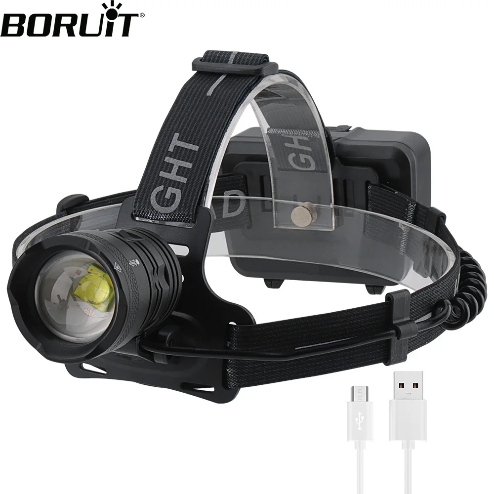 Налобный фонарь BORUiT XHP70.2 светодиодный 18650 лм 3 режима|Налобные LED-фонари| |