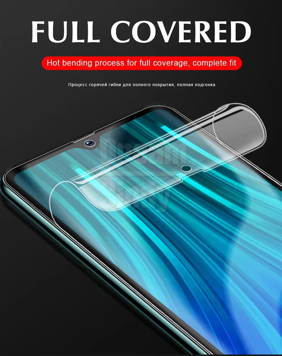 3-1 шт 200D Защитная Гидрогелевая пленка для Xiaomi Redmi Note 8 7 6 5 Pro 8A 7A 6A K20 защита экрана полное покрытие Гидрогелевая пленка