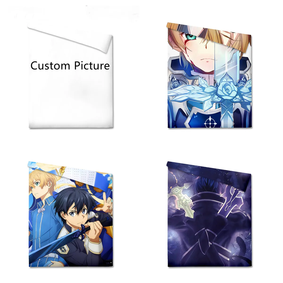 

DIY Custom Anime Sword Art Online SAO Bed Quilt Duvet Cover Home Textile Bedding Sets Home Decor Bedclothes Milk Silk Material