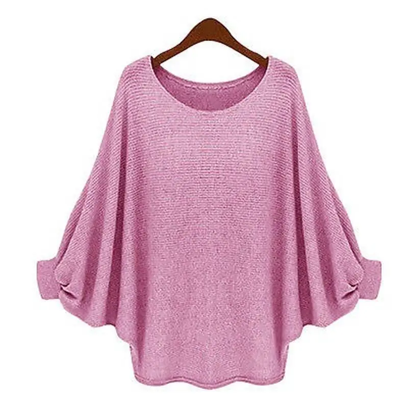 

Casual Loose Blouse for Women Batwing Sleeve Jumper Kintted Sweater Autumn Winter