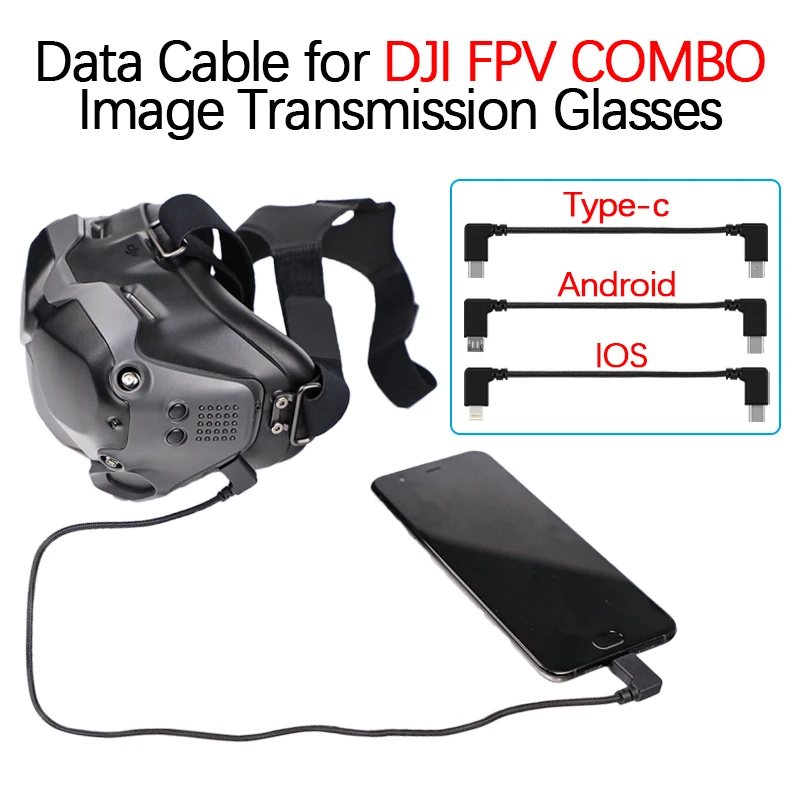 

For DJI FPV COMBO Drone Image Transmission Glasses Data Cable Type-c Android IOS Port Connection Line Flying Glasses Accessories