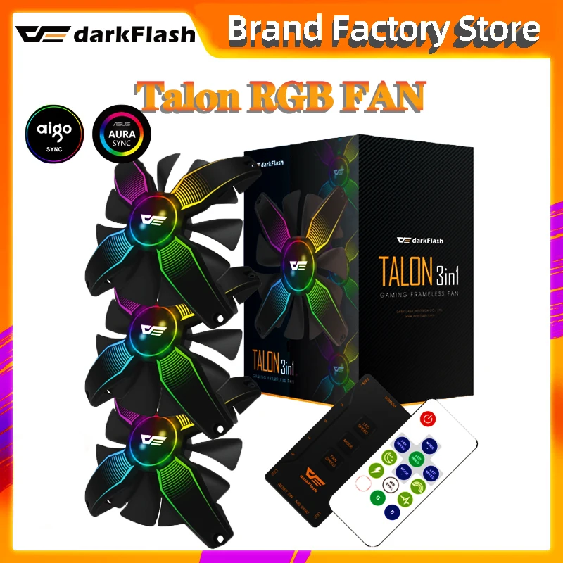 DarkFlash RGB вентилятор 3 предмета в комплекте 120 мм для ПК и синхронизации Управление
