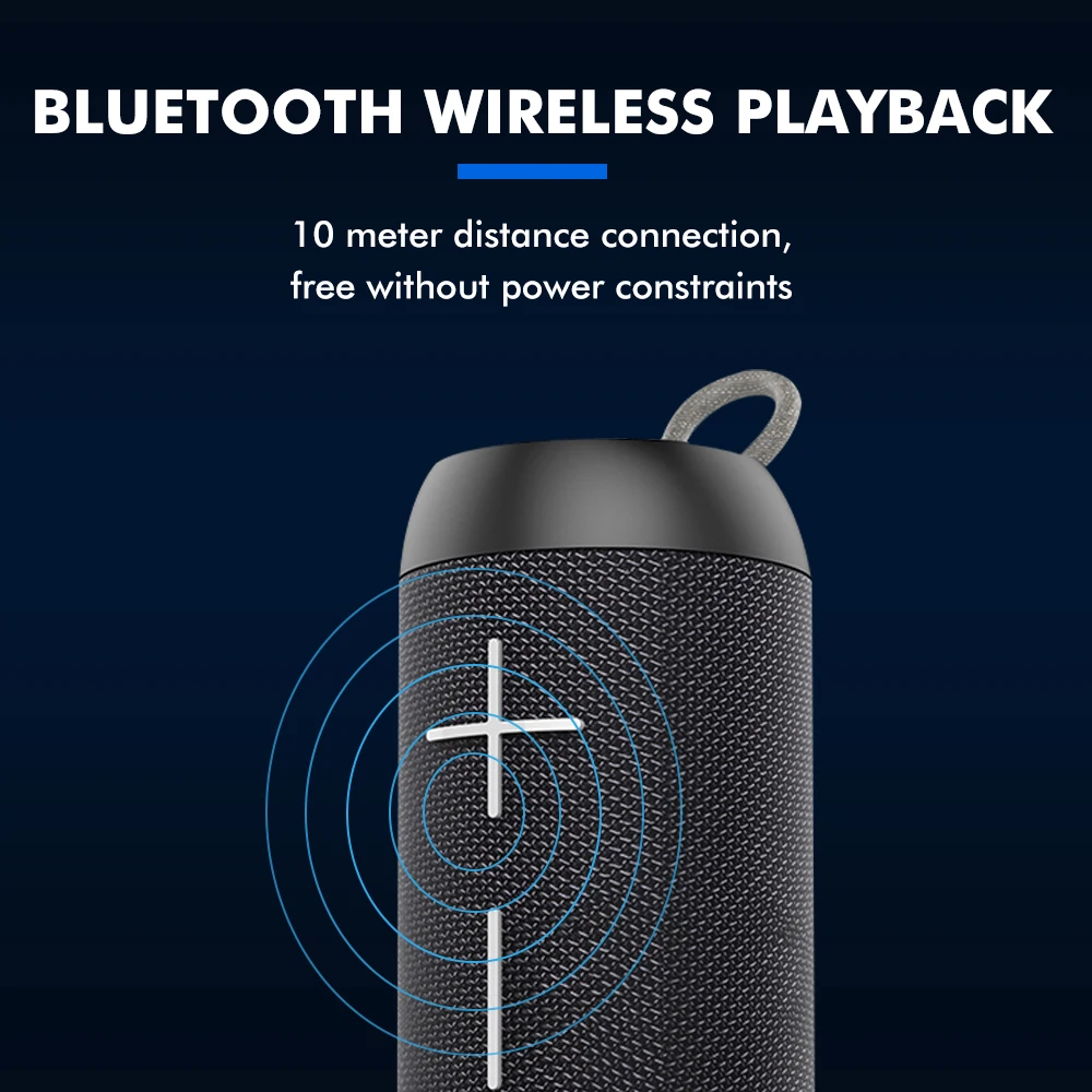 

TWS Portable Speaker Bluetooth Column IPX6 Waterproof 360 Stereo Surround Sound Music Player Subwoofer Support Wireless Charger