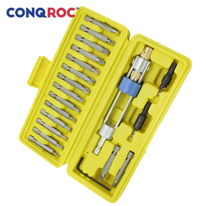 20 шт HSS Зенковка сверло с адаптером и PH0 PH1 PH2 PH3 Набор отверток инструментов чехол |