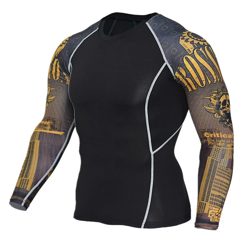 Спортивная одежда для фитнеса Бодибилдинг Рашгард Футболка компрессионная