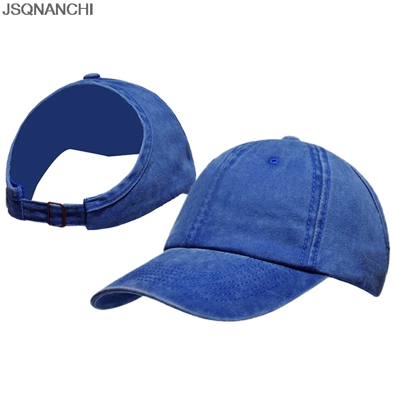 Ponytail Baseball Cap Women Vacation Snapback Hat Washed Cotton Comfort Spring Casual Sport Caps Adjustable Hip Hop Hats