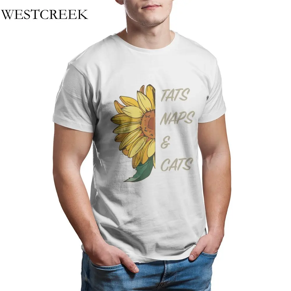 

WESTCREEK Wholesale Cat with Sunflowers New Oversized US Size Men Tees 201444