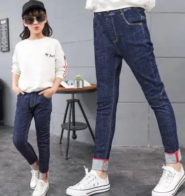 631 jeans Коллекция года, Весенняя детская одежда джинсы для девочек повседневные тонкие джинсы для маленьких девочек, джинсы для крупных девочек, длинные штаны - Цвет: 631 jeans