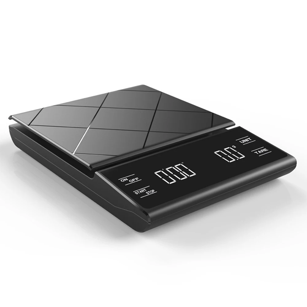 

Digital Coffee Scale 0.1g Electronic Scale with Timing LED Display Touch Screen Kitchen Baking Weight Balance Measuring Tool