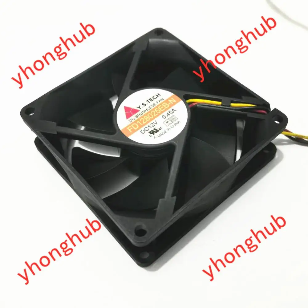 Y.S.TECH FD128025EB N DC 12V 0.45A 3 жильный 80x80x25 мм Сервер вентилятор охлаждения|Кулеры и