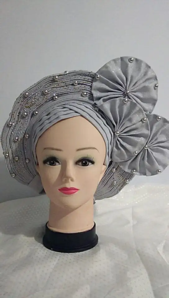 Модный женский Африканский галстук Aso Oke с бусинами и камнями 2020