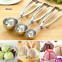 sunshine 3pc stainless steel spring handle ice cream potato cookie watermelon scoop spoon
