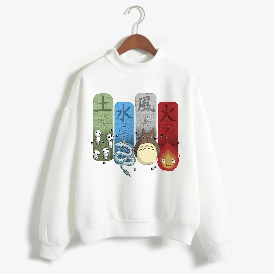 Totoro Studio Ghibli Kawaii Harajuku Толстовка для женщин Ullzang Красивый Веселый мультяшный Аниме толстовки 90s Графический Hoody женский